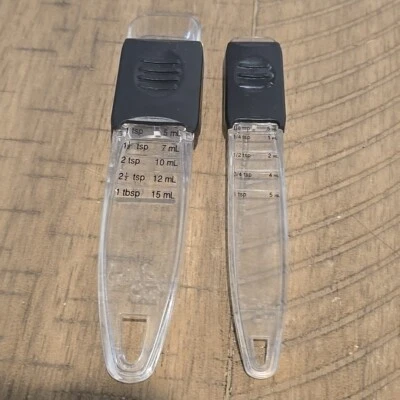 PAMPERED CHEF~Adjustable Measuring Spoon Set of 2 #2258 Sliding Spoons - Image 1 of 2