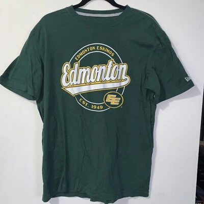 Men's Edmonton Eskimos New Era Green CFL Football 100% Cotton T Shirt Sz XL - Image 1 of 3