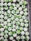 50 MARBLE KING APPROX 5/8' GREEN CANDY STRIPE MARBLES. $7.99