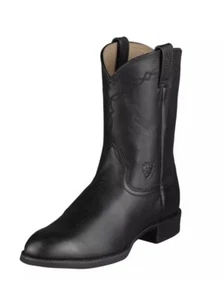 Ariat Mens Heritage Pull On Roper Cowboy Boot Black 10002280 35501 - Picture 1 of 4