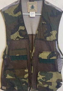 Northwest Territory Hunting Vest Mens Large Green Camo Mesh Ammo Pockets ZIPPER - Picture 1 of 5