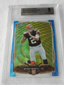 2014 Topps Chrome Blue Wave Refractor #169 Johnny Manziel RC-BGS 9(Mint) - Picture 1 of 3