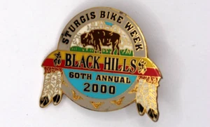 Vintage Sturgis 2000 Bike Week Black Hills 60th Annual Jacket/Vest Pin - Picture 1 of 2