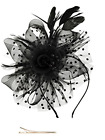 Black Fascinators Hat for Women Tea Party Headband Kentucky Derby Wedding Flower