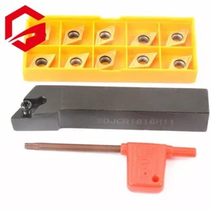 SDJCR1616H11 16mm Lathe External Turning Tool Holder + 10Pcs DCMT11T304 Inserts - Picture 1 of 5