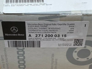 Mercedes Benz Genuine C250 SLK250 Thermostat with Housing and Seals (103 deg. C) - Picture 1 of 8