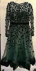 Mac Duggal Embellished Illusion High Neck Fit & Flare Dress In Emerald Size 8