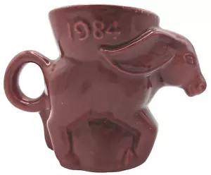 Taza política Frankoma Democrat Donkey 1984 cerámica esmaltada morera - Imagen 1 de 7