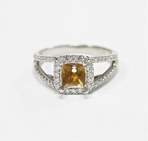 PLATIN HALO RING FASSUNG MIT DIAMANTEN 0,60 CTW - Bild 1 von 4