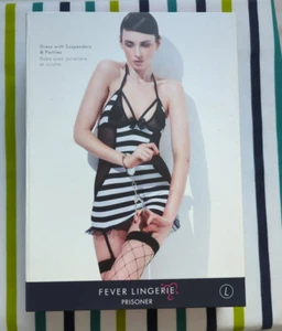 Prisoner Costume Sexy Lingerie Bad Girl Robber Outfit Women UK 16-18 Large Fancy - Picture 1 of 24