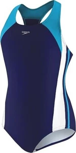 Speedo Girl's Swimsuit One Piece Infinity Splice Thick Strap, Deep Water, Size 8 - Picture 1 of 7
