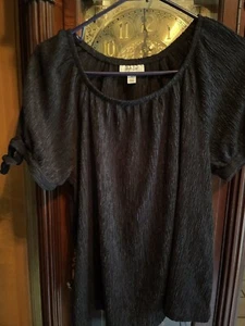 Style & Co Womens Medium Black On Off Shoulder SS Top New With Tags - Picture 1 of 5