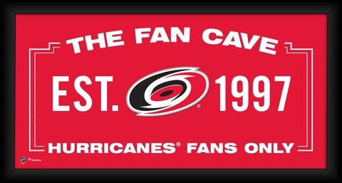 Carolina Hurricanes Framed 10" x 20" Fan Cave Collage Cover