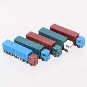5PCS Model Container Truck Freight Car Scale Model Making Layout Toy - Picture 1 of 8