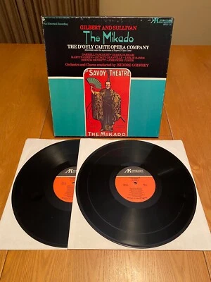 GILBERT & SULLIVAN THE MIKADO D'OYLY CARTA OPERA 2X LP ARABESQUE RECORDS NM/EX - Image 1 of 4
