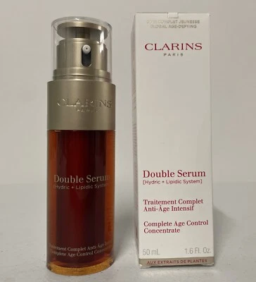 Clarins Double Serum Concentrado Completo de Controle de Idade 50ml 1,6 Oz Hídrico/Lipídico - Imagem 1 de 4