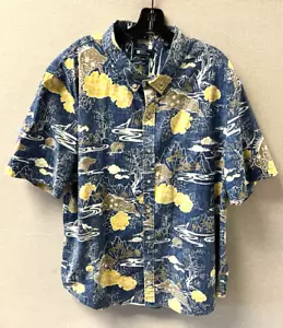 Reyn Spooner Camicia Hawaiana Blu Cinese Capodanno del Cinghiale Maiale Sartoriale 2XL - Foto 1 di 3