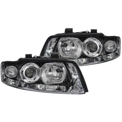 Scheinwerfer Set Schwarz H7/H7 für Audi A4 B6 Avant Limo 00-04 - Bild 1 von 4