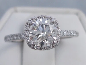 1.30 CTW ROUND CUT  DIAMOND ENGAGEMENT RING LAB GROWN  F SI1 LOW PRICE - Picture 1 of 8