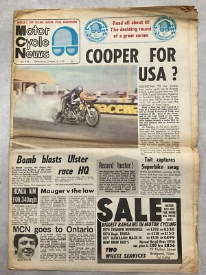 Motor Cycle News - 6 October 1971 - Yamaha Supplement - Vintage Newspaper - Image 1 of 4