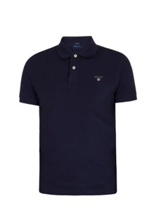 New Gant Mens Polo Shirt Casual Work Tee Breathable Short Sleeve Cotton Size S - Picture 1 of 4