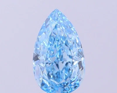 Pear 1.01ct  Fancy Vivid Blue CVD VS1 IGI Certified Loose Lab Grown Diamond - Image 1 of 3