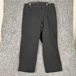 Jeans donna Ruby Rd 16W nero più vita elasticizzata larghi vita alta affusolati mamma - Foto 1 di 8