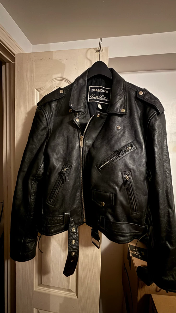 diamond leather jacket products for sale | eBay