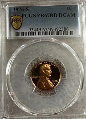 Beautiful Uncirculated RD  DCAM Proof 1976 S Lincoln Memorial Penny 1 C - Image 1 of 3