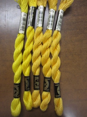 DMC Cotton Perle #3 "Medium Yellow"   Skeins  Embroidery Floss Thread 15.4 yards - Image 1 of 3