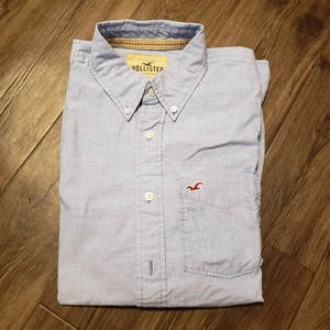 Camisa para hombre Hollister azul con botones manga larga talla L - Imagen 1 de 5
