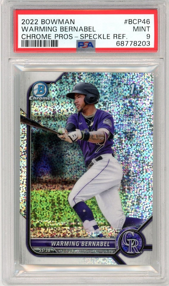 2022 Bowman Chrome Warming Bernabel Speckle Refractor Card #BCP46 PSA 9 - Image 1 of 1
