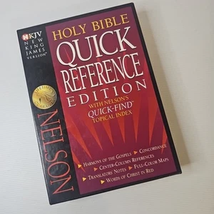 Nelson Bible Quick Reference Edition Topical Index RARE Leather Bible Gold Page - Picture 1 of 13
