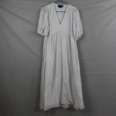 Hatch Dress Women 12 3 Melanie Midi Maternity White Polka Dot Cottagecore Chic - Image 1 of 4