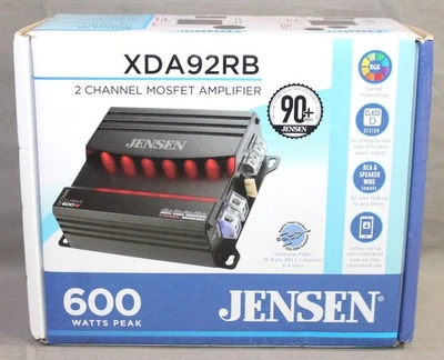 Amplificador puenteable de 2 canales JENSEN XDA92RB clase D con 80 vatios x 2 RMS Foto 1 de 4