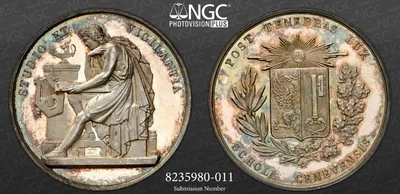 Rare 1850 Switzerland Silver Award NGC MS63 Superb Preservation PLMuseum Quality - Image 1 of 3