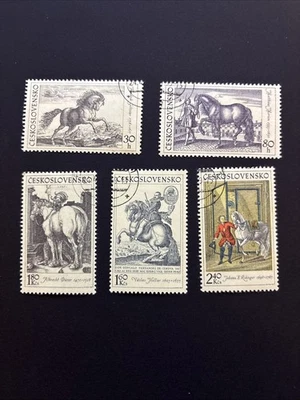 Checoslovaquia 1969 Juego de 5 grabados de caballos, 1620-1624 Mi 1870-1874 CTO usado Foto 1 de 2