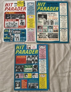 3 Hit Parader 1965 Beetles Beach Boys Elvis John Lennon Ringo Mick Jagger MORE - Picture 1 of 7