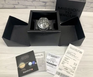 OMEGA Swatch Mission to Mercury Speedmaster S033A100 Quartz Watch Gray - Picture 1 of 12