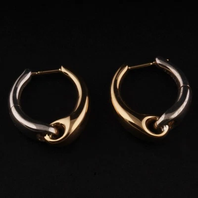 Brincos de ouro/esterlina GEORG JENSEN # 652B. Reflectir. Prata. Jacqueline Rabun. - Imagem 1 de 4