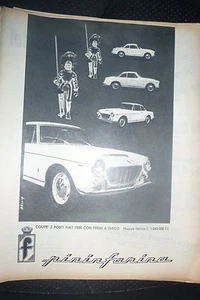 # ADVERTISING PUBBLICITA' FIAT 1500 COUPE' PININFARINA 1962 - Imagen 1 de 1