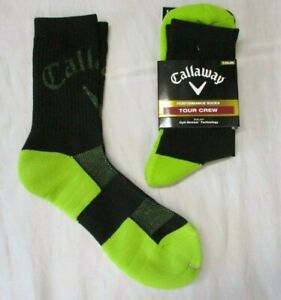 Callaway Mens Tour Crew Golf Socks black/lime S/M UK (6.5-9) or L/XL UK (9.5-12)
