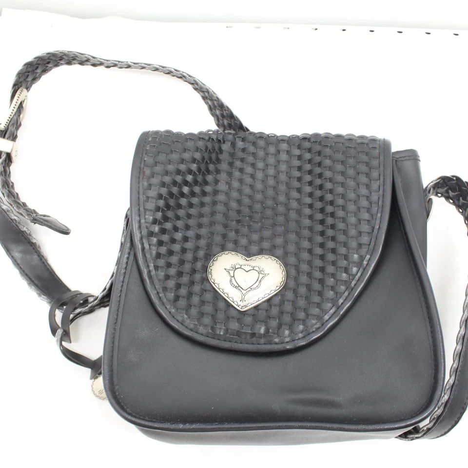 Bolso de Hombro M.C.Marc Chantal Estilo Occidental Negro Hobo Cartera Tejida con Corazones Foto 1 de 4