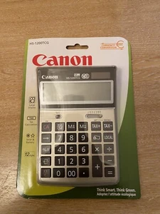Canon HS-1200TCG 12 Digit Calculator Solar Dual Powered Large LCD Display Tax - Picture 1 of 1