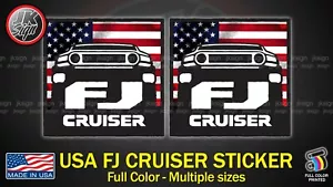 Off-Road America USA FLAG Sticker Decal Fits on TOYOTA FJ Cruiser all years - Picture 1 of 3