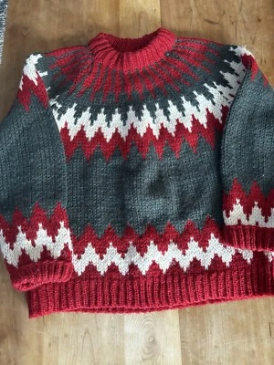 Vintage Oversized Passports Wool Sweater Fair Isle Wool Small Ski Christmas EUC - Bild 1 von 4