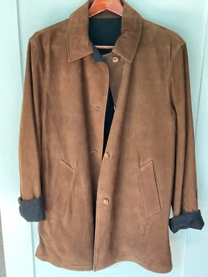 Paul Stuart Reversible Vera Pelle Cashmere & Suede Pea Coat Men's 48 - Image 1 of 4