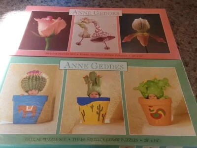 Anne Geddes Deluxe Puzzle Set Of 3- 500 Piece Jigsaw Puzzle. 2 Boxes 6... - Image 1 of 4