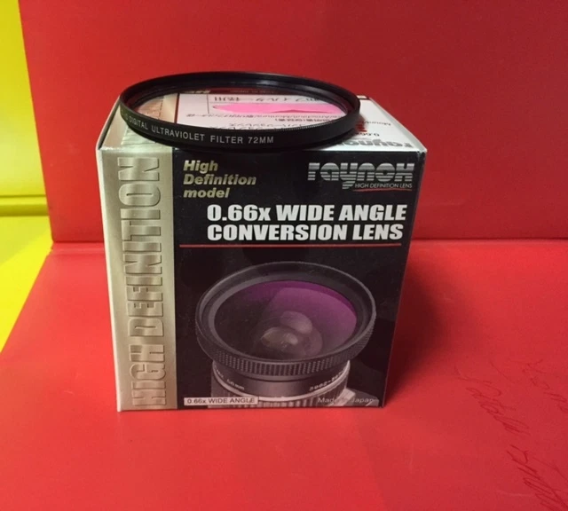 RAYNOX HD-6600 0.66X WIDE ANGLE LENS 52mm +UV 72mm NIKON AF-S 18-55mm 55-200mm - Image 1 of 4