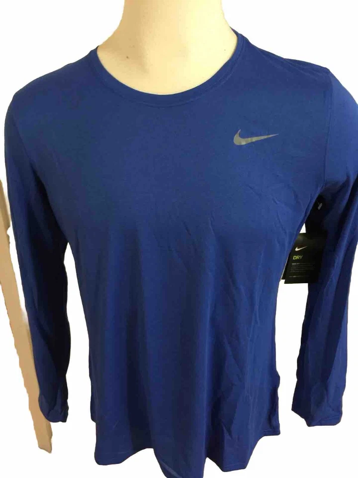 Nike Women’s Sz S Long Sleeve Blue Shirt Training CU7545-480 NDCL Cross Country